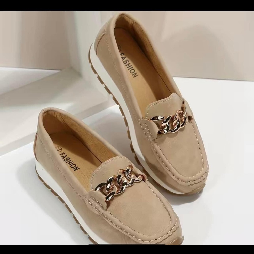 Tan loafers